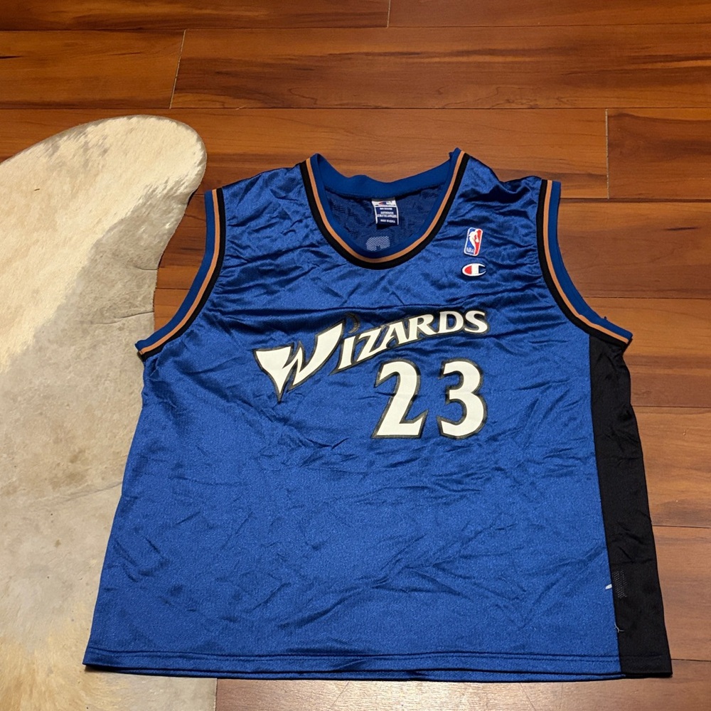 Champion Blue Wizards “Jordan 23” Jersey with Black Trim Sz M
